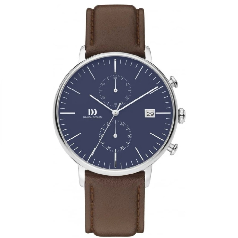 Danish Design Tidlos Koltur Chrono Watch - Blue Dial, New